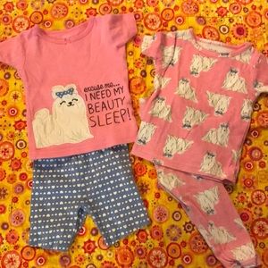Baby girl pajama set with dogs